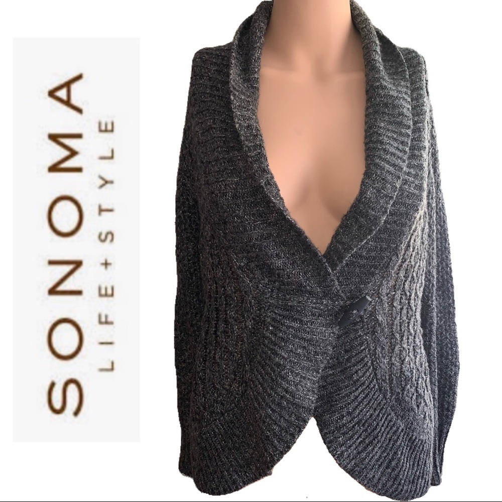 Sonoma Wrap Grey Knit Sweater